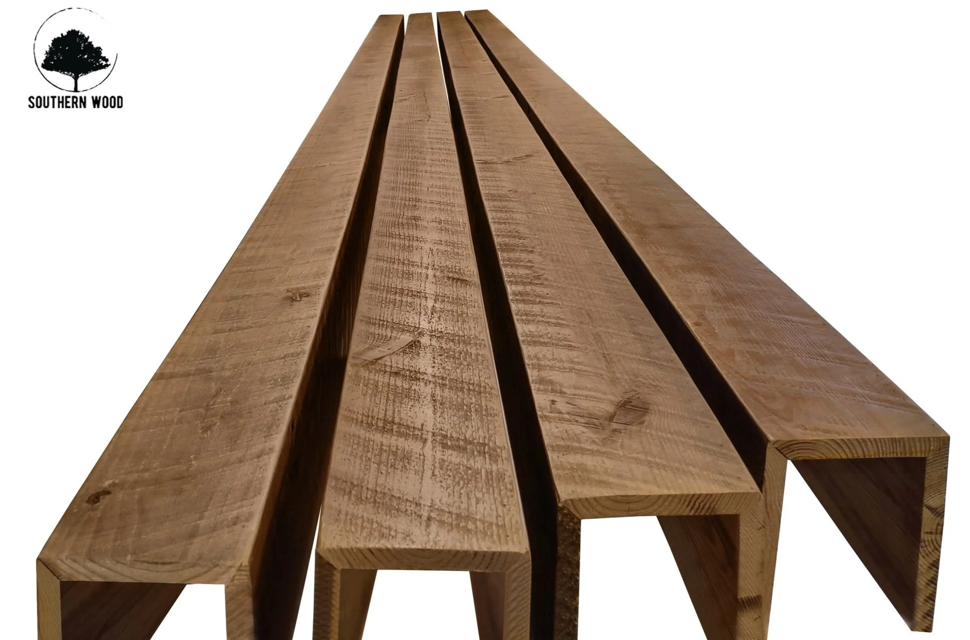 Circle Sawn Box Beams — custom live edge wood tables, mantels, and